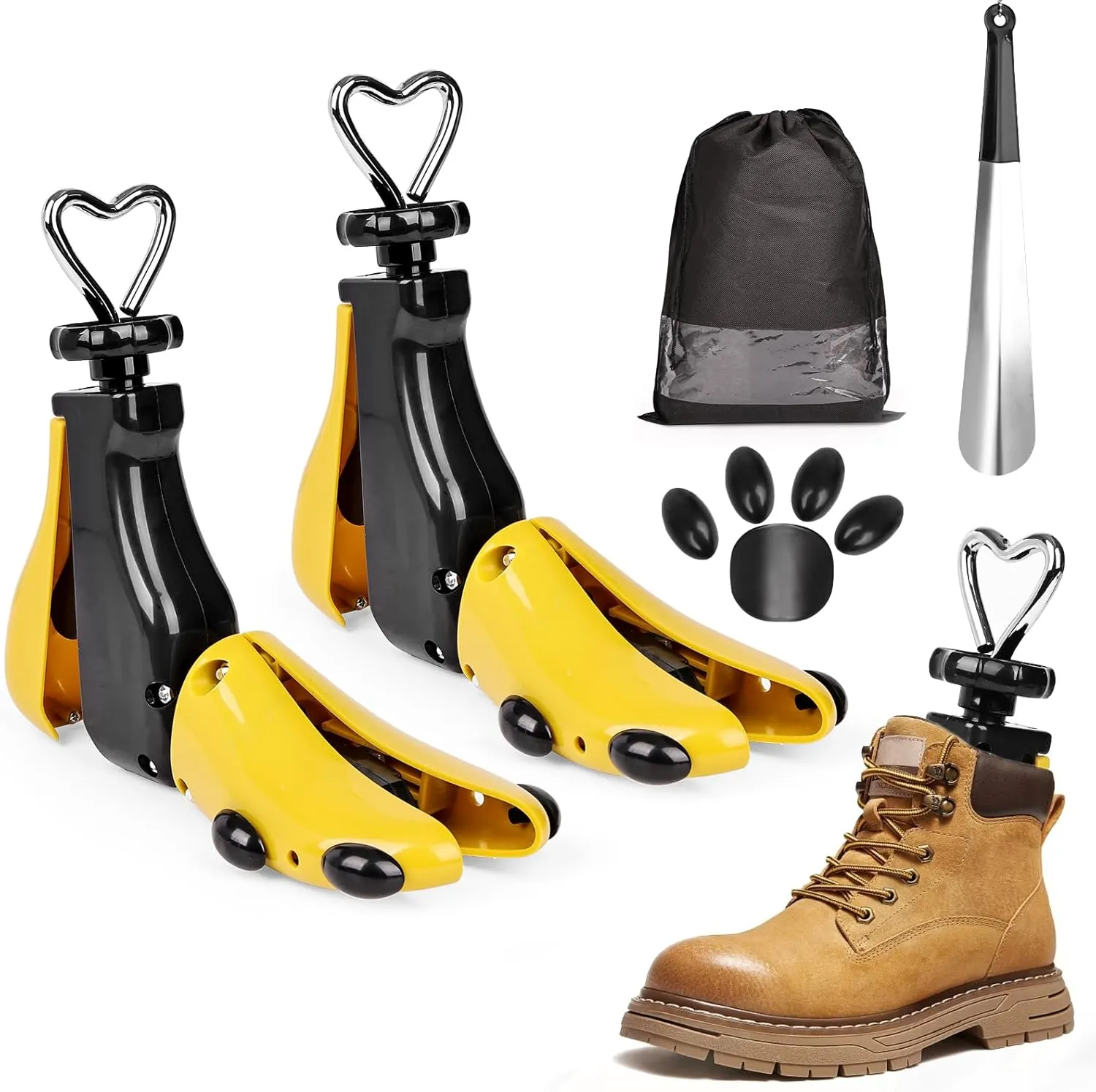 2 Pieces Shoe Stretcher Boot Stretcher, Adjustable Width and Length Shoe Expander Shoe Widener Stretcher Women Men