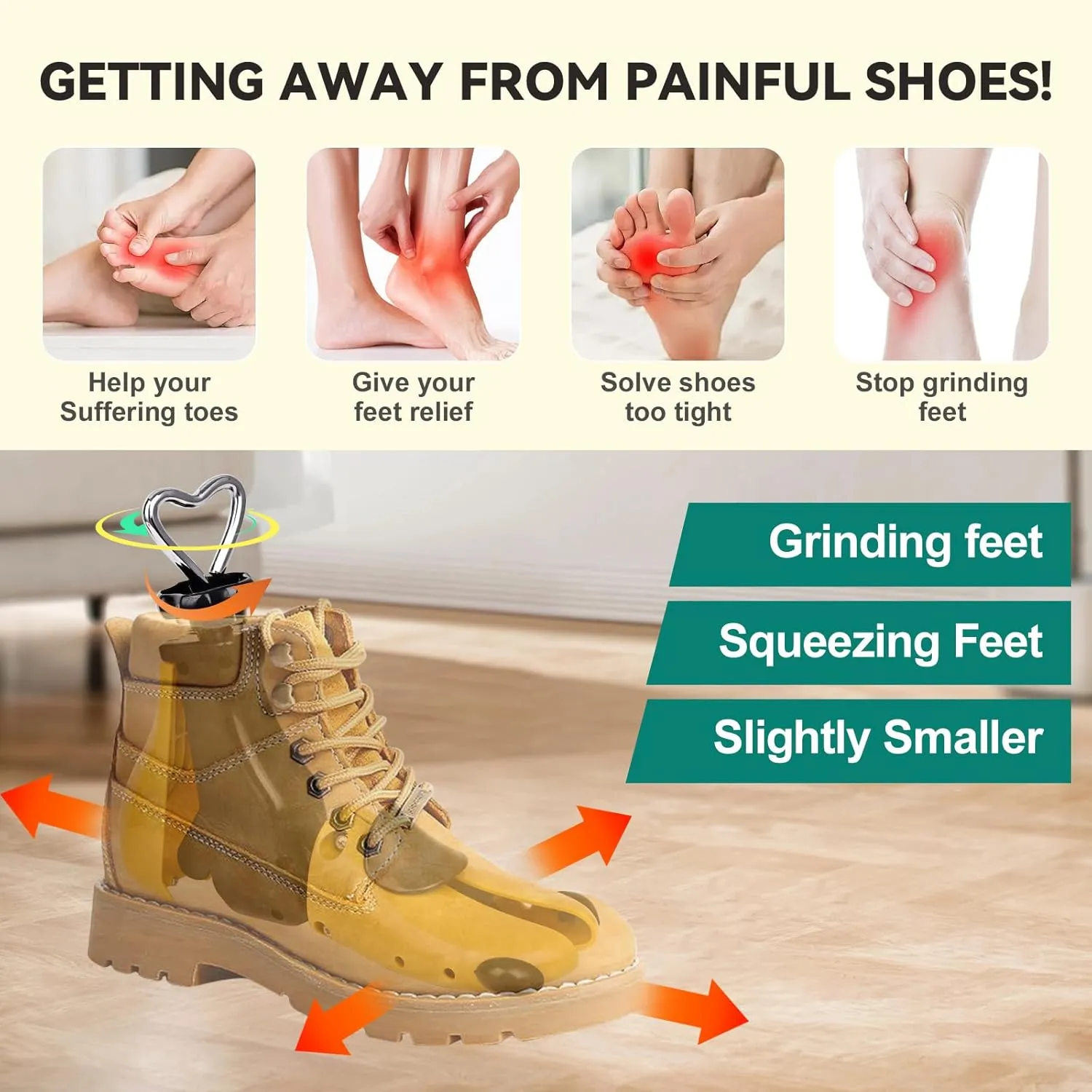 2 Pieces Shoe Stretcher Boot Stretcher, Adjustable Width and Length Shoe Expander Shoe Widener Stretcher Women Men
