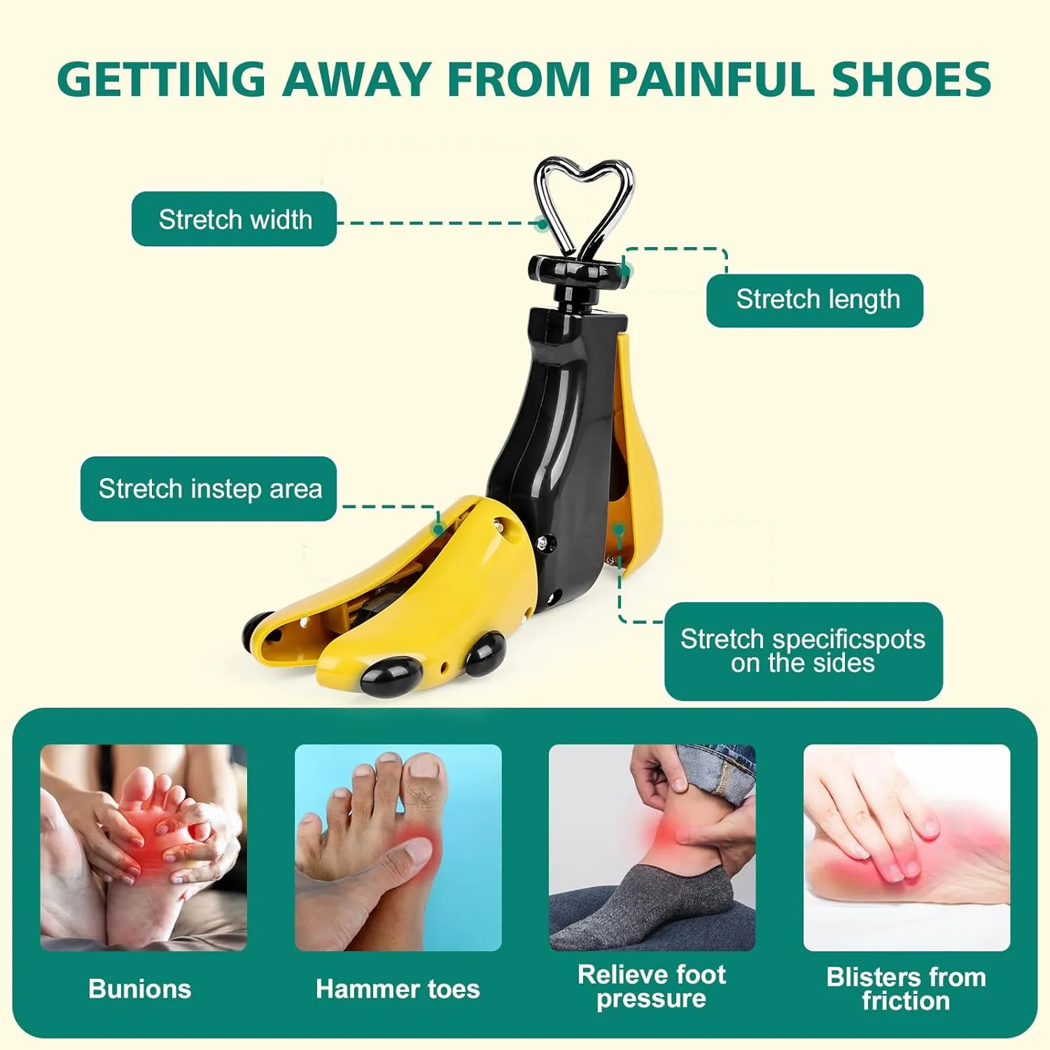 2 Pieces Shoe Stretcher Boot Stretcher, Adjustable Width and Length Shoe Expander Shoe Widener Stretcher Women Men