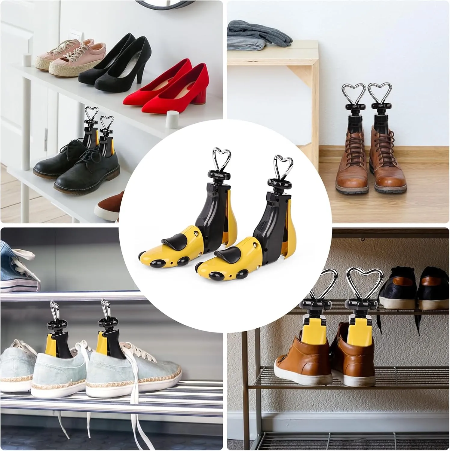 2 Pieces Shoe Stretcher Boot Stretcher, Adjustable Width and Length Shoe Expander Shoe Widener Stretcher Women Men