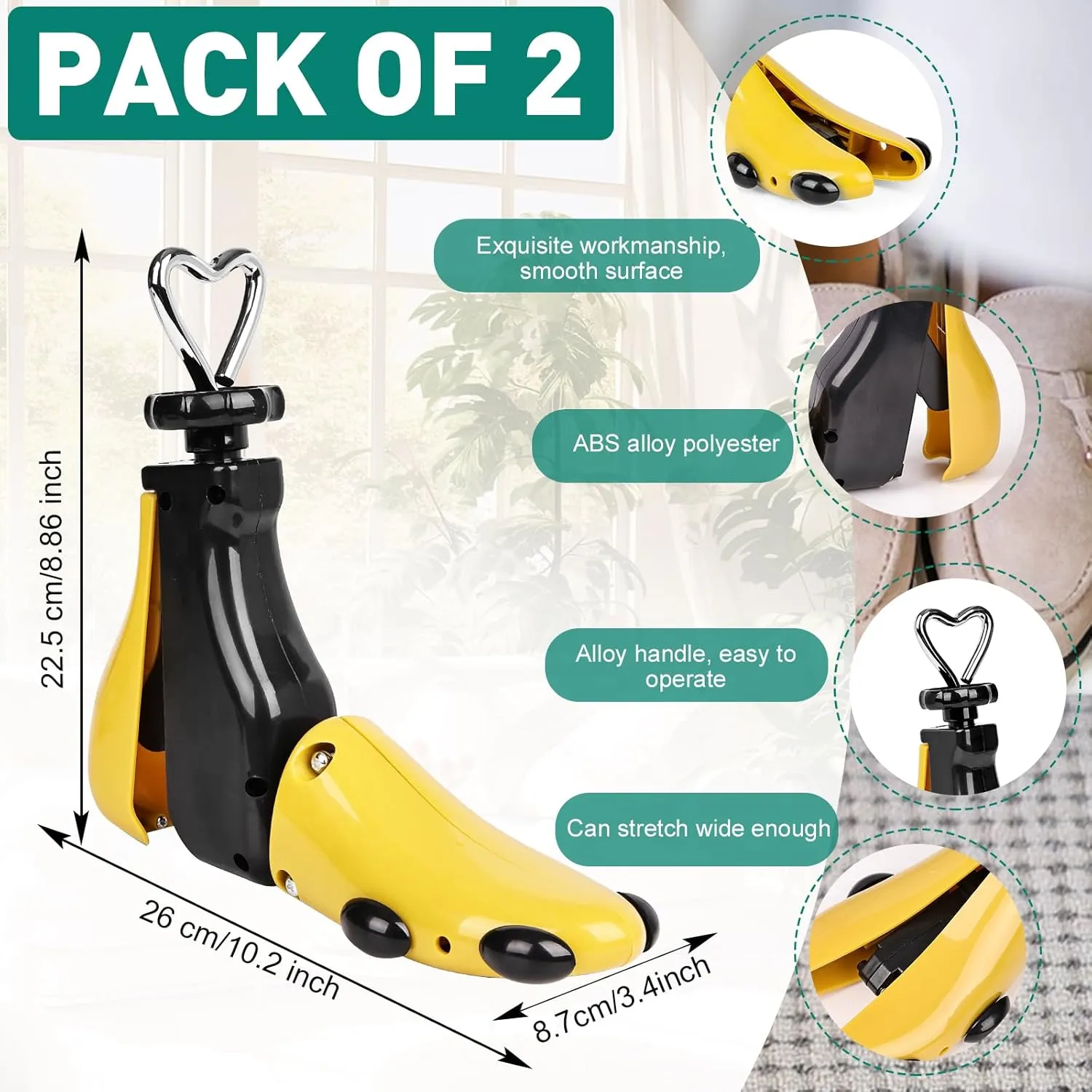 2 Pieces Shoe Stretcher Boot Stretcher, Adjustable Width and Length Shoe Expander Shoe Widener Stretcher Women Men