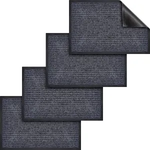 36" x 24" Inch Striped Brush Step Entrance Mat, Front Door Mat Welcome Floor Mats, Entryway Entrance Doormats, Patio Porch Muddy Shoe, Low Profile, Easy to Clean (36"x24"-4Pack)