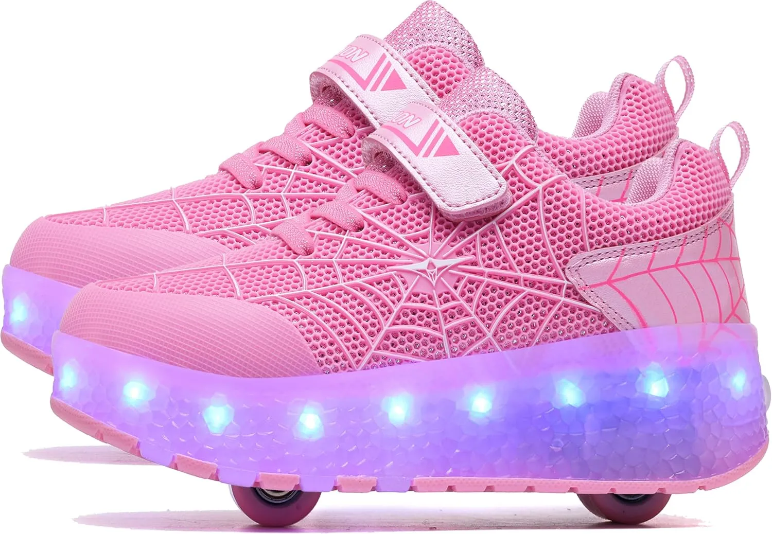 Aikuass USB Chargable LED Light Up Roller Shoes Wheeled Skate Sneaker Shoes for Boys Girls Kids
