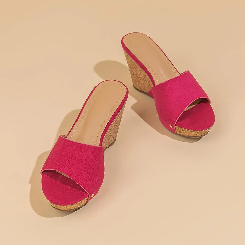 Amoji Women's Wedge Heels Sandals Comfortable Dressy Summer Shoes Elastic Strap 603