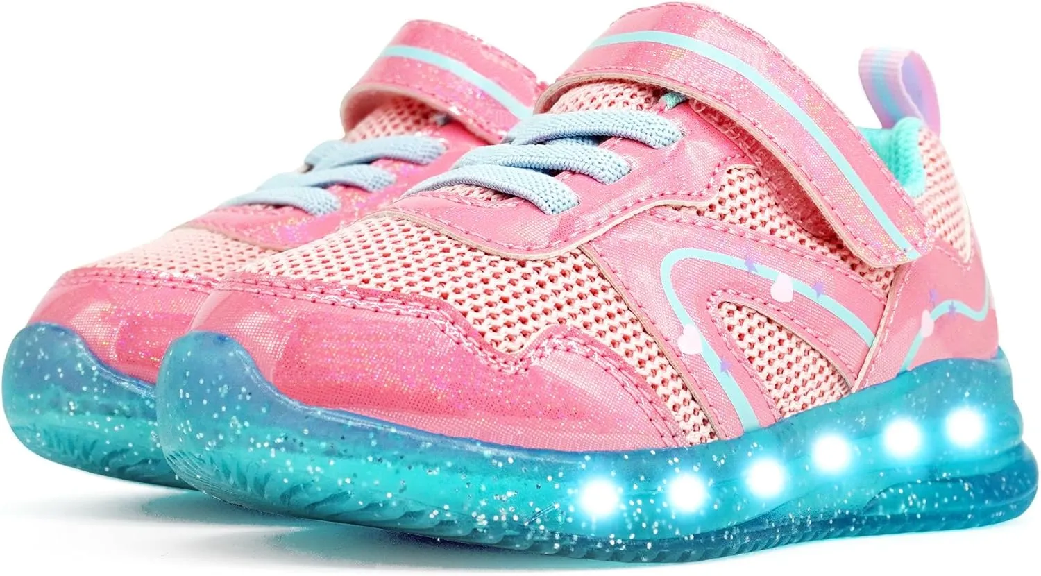 AMZZPIK Light Up Shoes for Boys Girls Toddler LED Flashing Sneakers Breathable Sport Walking Shoes for Kids