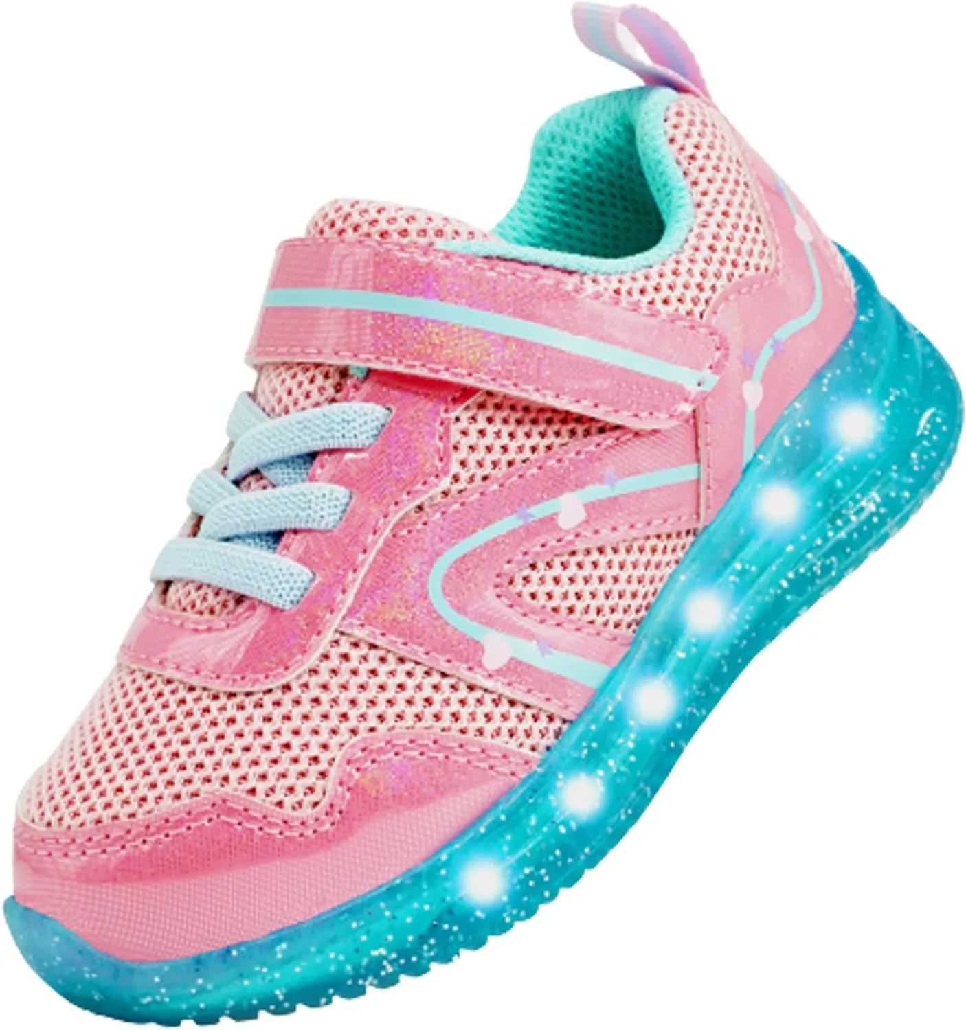AMZZPIK Light Up Shoes for Boys Girls Toddler LED Flashing Sneakers Breathable Sport Walking Shoes for Kids