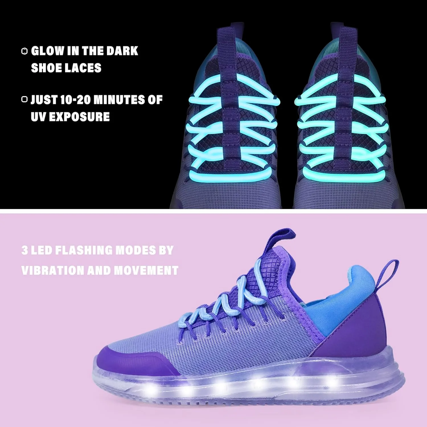 AMZZPIK LUMIKICK Kids Light Up Shoes for Boys Girls Tennis Walking Luminous Sneakers for Little Kid