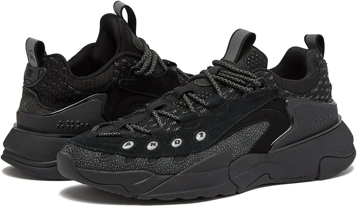 AND1 Marauder Men’s Basketball Shoes, Casual Low Top Basketball Sneakers, Sizes 7 to 15, Black, White, Red and Grey