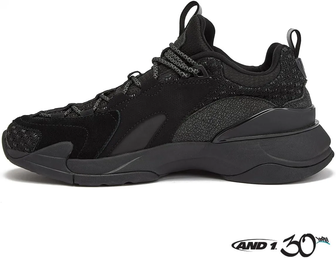 AND1 Marauder Men’s Basketball Shoes, Casual Low Top Basketball Sneakers, Sizes 7 to 15, Black, White, Red and Grey