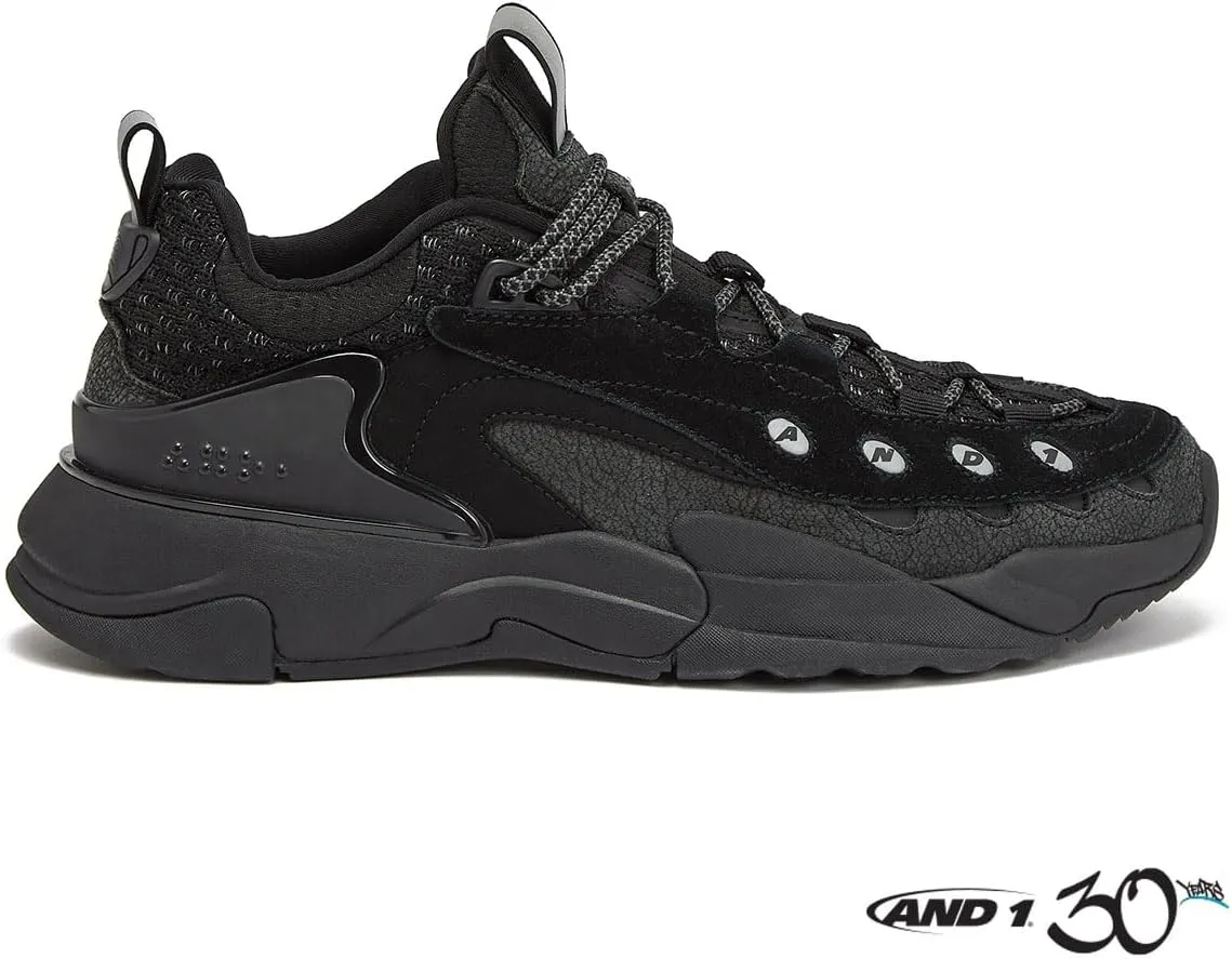 AND1 Marauder Men’s Basketball Shoes, Casual Low Top Basketball Sneakers, Sizes 7 to 15, Black, White, Red and Grey