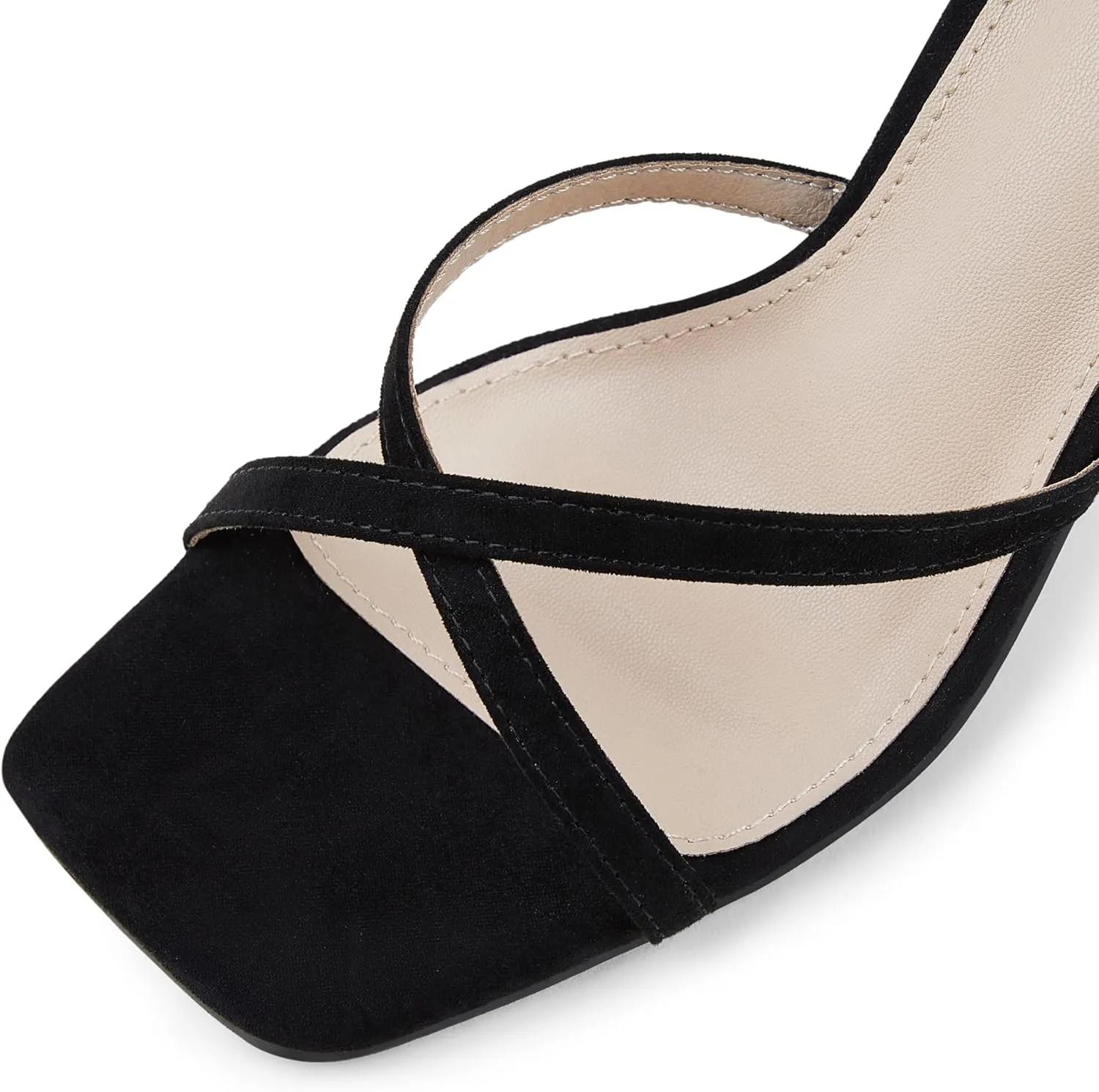 Arromic High Heels for Women Strappy Stilettos Square Open Toe Buckle Ankle Strap Sexy Wedding Dress Heeled Sandals