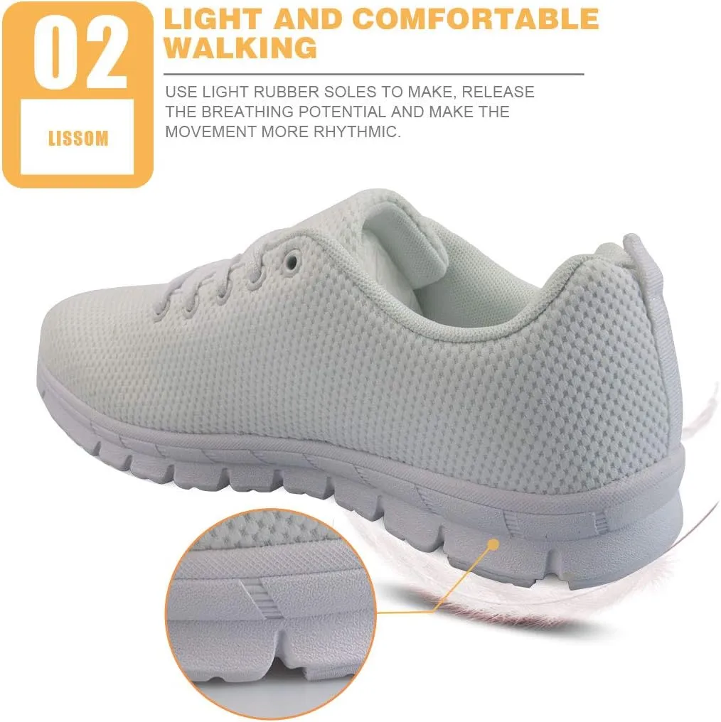 Athletic Tennis Shoes, Walking Shoes for Women, Lace Up Running Sneakers, Gym Sport Fitness Soft Sneakers