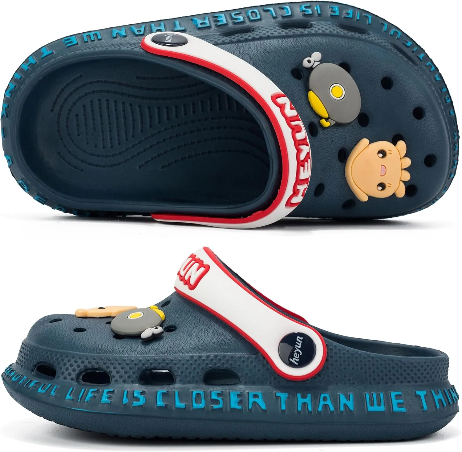 Azooken Kid's Cute Clogs Slides Boys Girls Slippers Beach Pool Shower Sandals Cartoon Garden Shoes(Toddler/Little Kids/Big Kids)