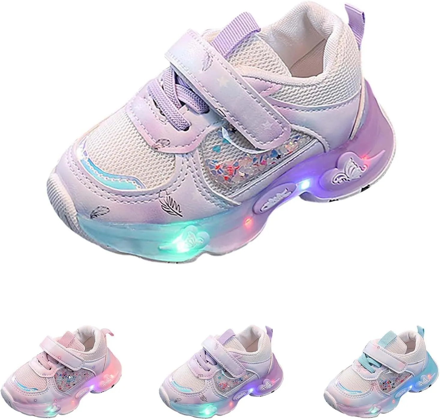Baby Boys Girls Light Up Breathable Adorable Mesh Platform Sneakers Summer Spring Toddler Infant Cute Kids Shoes