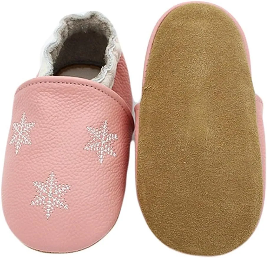 Baby Girls Baby Boys Christmas Flat Shoes Toddler Soft Sole Shoes First Walking 𝗖rib Shoes Flat Snowflakes Print Shoes