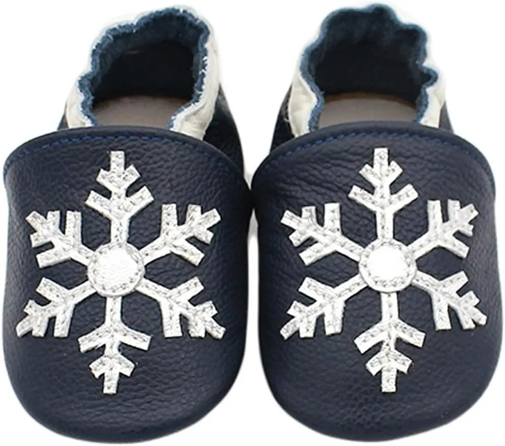 Baby Girls Baby Boys Christmas Flat Shoes Toddler Soft Sole Shoes First Walking 𝗖rib Shoes Flat Snowflakes Print Shoes