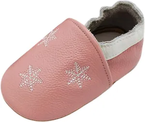 Baby Girls Baby Boys Christmas Flat Shoes Toddler Soft Sole Shoes First Walking 𝗖rib Shoes Flat Snowflakes Print Shoes