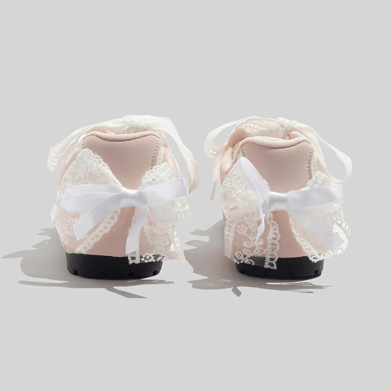 Ballet Sneakers for Woman Leather Satin Lace Up Round Toe Ballerina Flats Trendy Fancy Cute Sweet Kawaii Ballet Shoes with Bow Back 2025 Spring Summer Birthday Daily Dressy