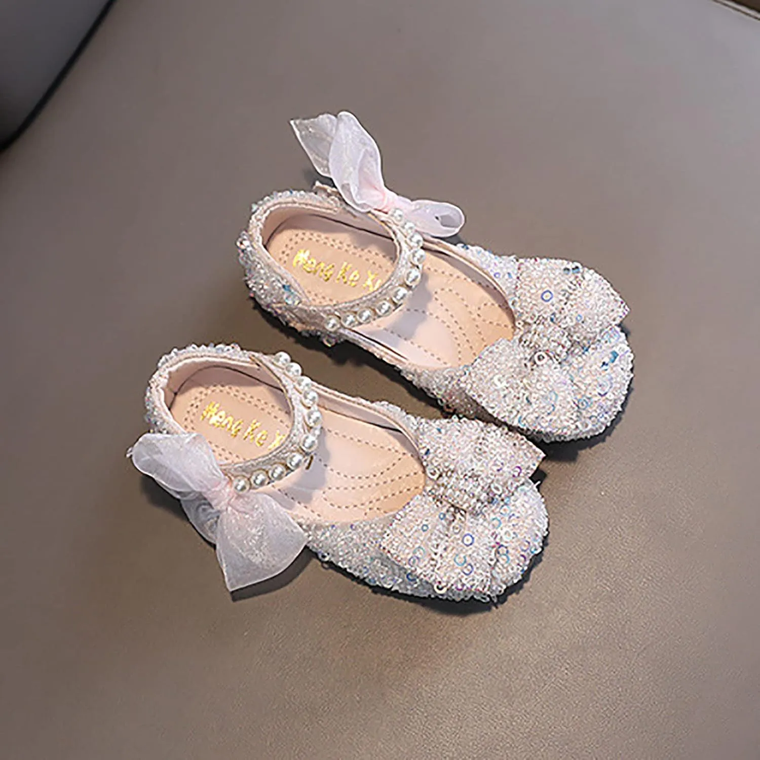 Black Shoes for Girls,Girls Baby Infant Crystal Princess Shoes Bling Pearl Sandals Shoes Kids Dancing Shoes