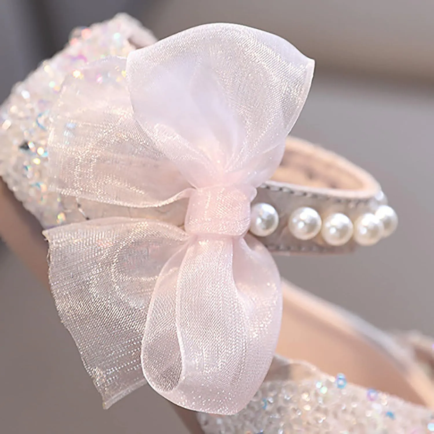 Black Shoes for Girls,Girls Baby Infant Crystal Princess Shoes Bling Pearl Sandals Shoes Kids Dancing Shoes