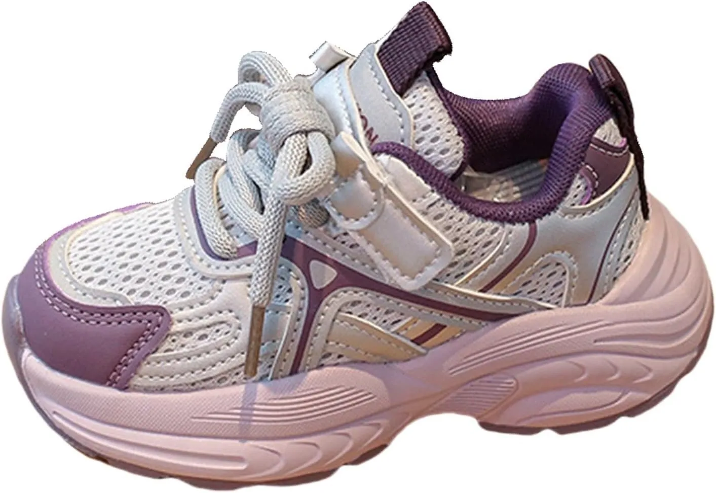 Boys Girls Mesh Sport Shoes Kids Sneakers Tennis Running Shoes Lace-Up Unisex Lightweight Breathable Walking Shoes