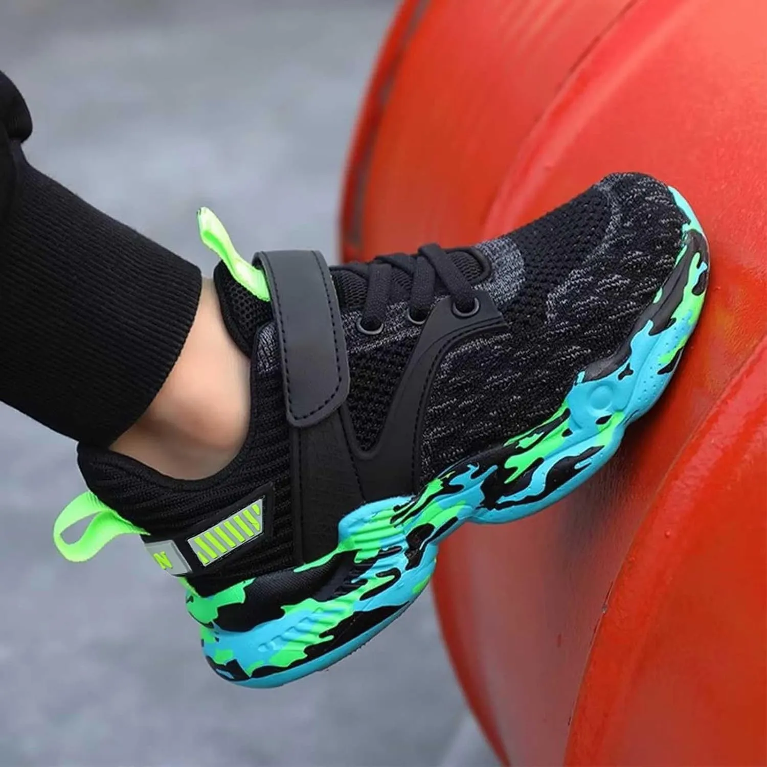 Boys Running Sneakers Toddler Kids Lightweight Breathable Sport Sneakers Lace Up Softy Sole Walking Casual Shoes