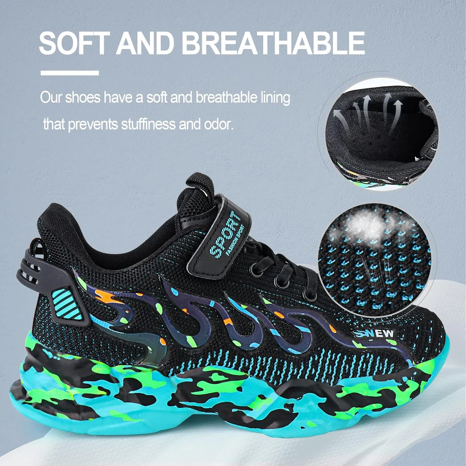 Boys Sneakers Shoes Girls Running Breathable Lightweight Kids