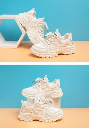 Boys Tennis Shoes Platform Girls Chunky Shoes Breathable Child Sneakers Lightweight