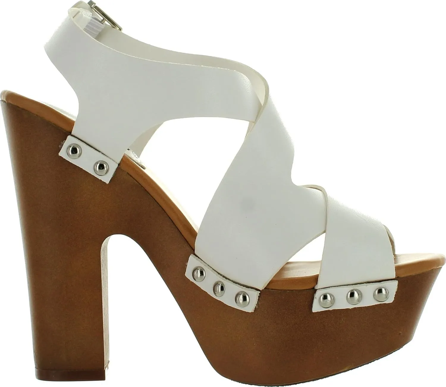 Breckelle's Renee-23 Chunky High Heel Platform Sandals