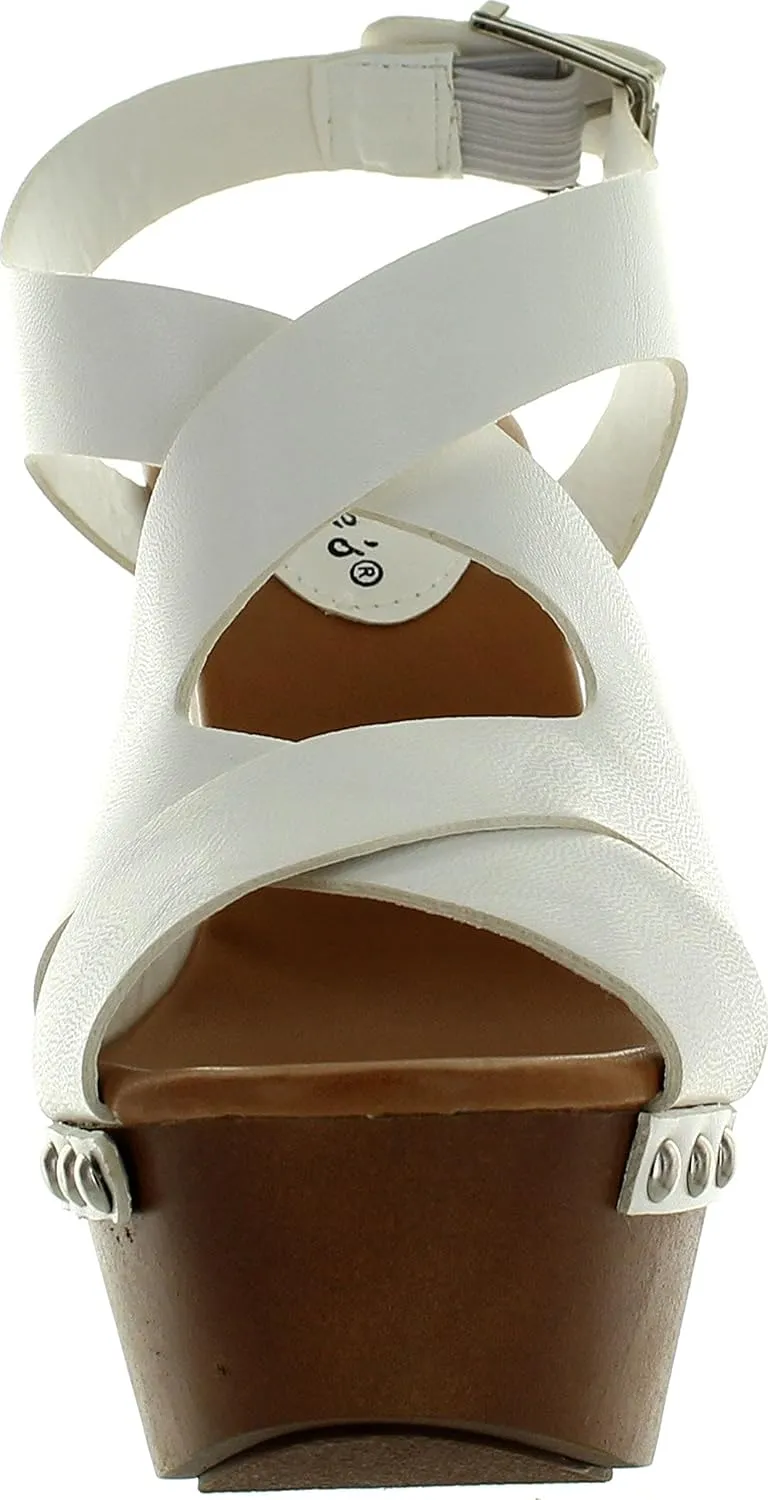 Breckelle's Renee-23 Chunky High Heel Platform Sandals