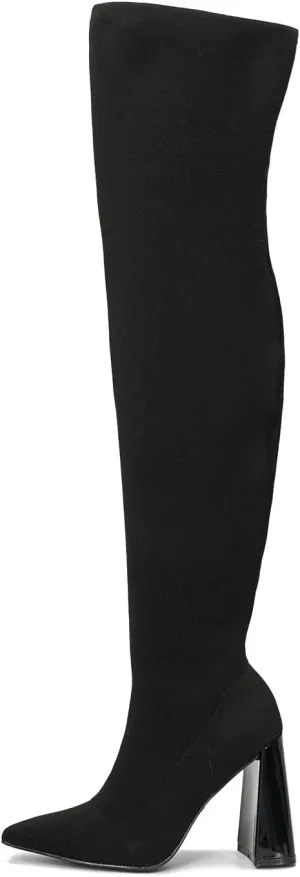 Cape Robbin Thigh High Boots for Women – Knee High Over The Knee Boots for Women - Womens Block High Heel Boots (Flo.A)