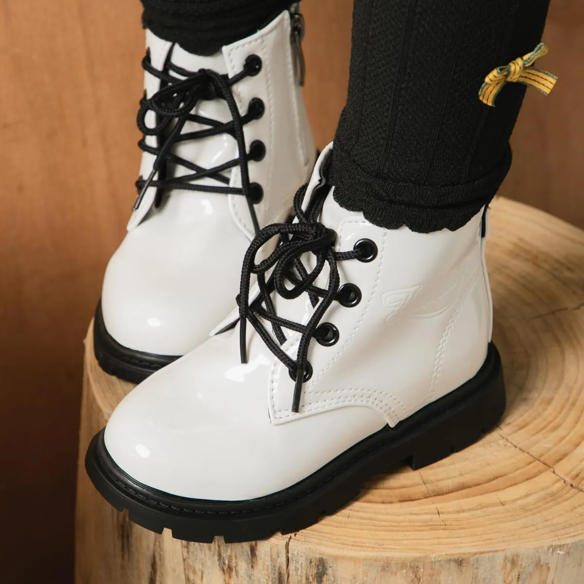 Casazoe Boys Girls Leather Hiking Snow Boots Little Kid Shoes With Side Zipper Toddler Combat Booties Lace Up Slip On Ankle Flats Classic Casual Walking Work Boot(Toddler)