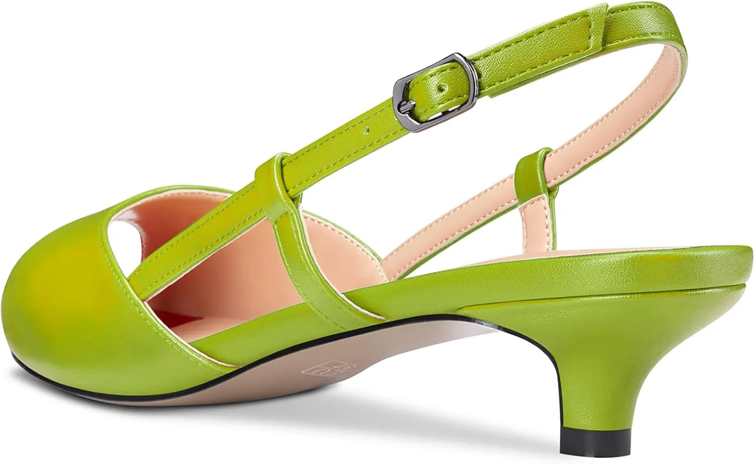 Castamere Women Low Kitten Heel Peep Open Toe Slip-on Slingback Sandals Casual Dress 1.2 Inches Heels