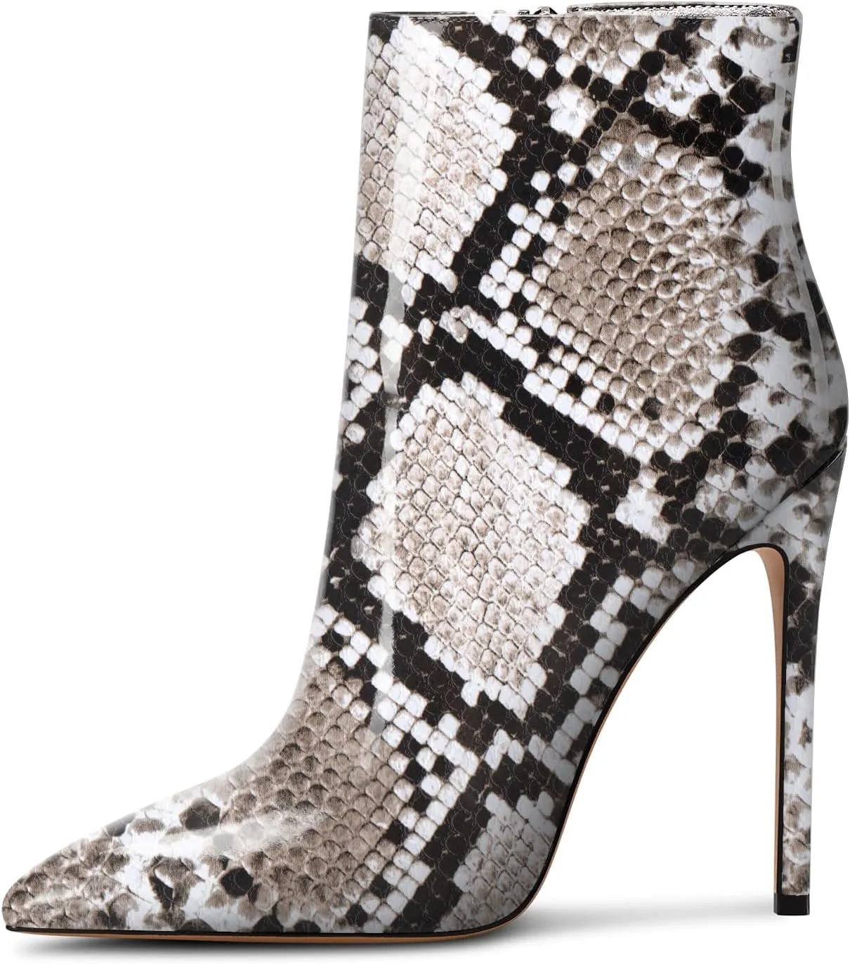 Castamere Womens High Heel Ankle Boots Pointed Toe Slip-on Stiletto Boot with Zipper 12CM Heels