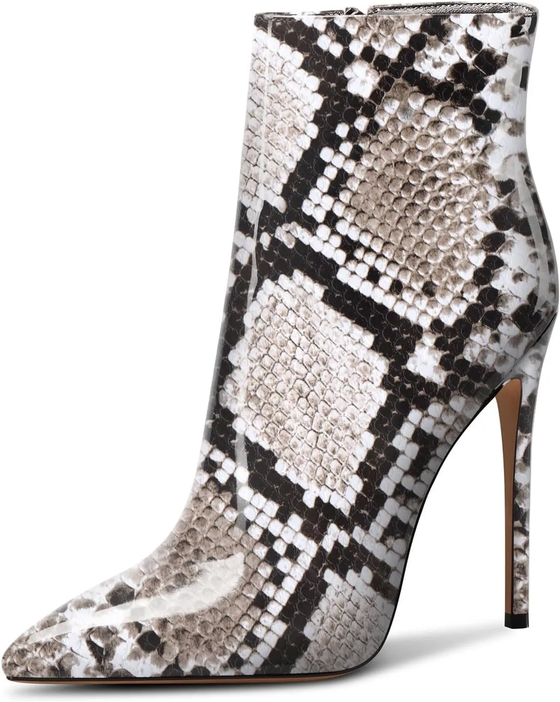 Castamere Womens High Heel Ankle Boots Pointed Toe Slip-on Stiletto Boot with Zipper 12CM Heels