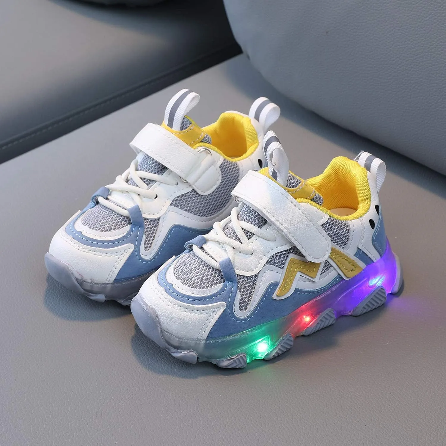Children Baby Girls Led Light Luminous Running Sport Shoes 12M-6Y Little Kids Mesh Sneakers