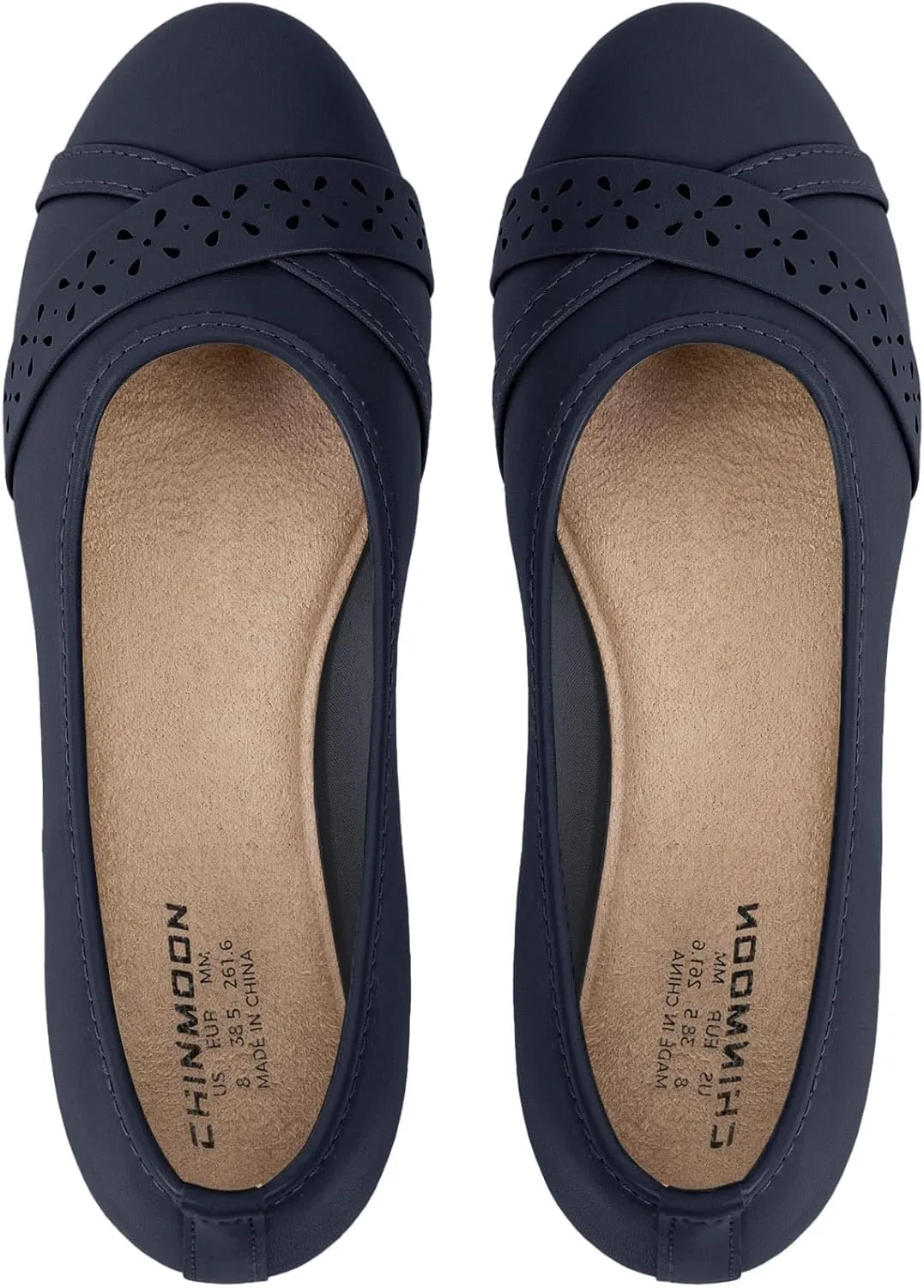 CHIN·MOON Women's Ballet Flats Comfortable Dressy Walking Dress Casual Shoes