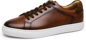 Classic Sneakers Leather Casual Dress Sneakers Breathable Lace-up Oxford Fashion Sneaker for Men