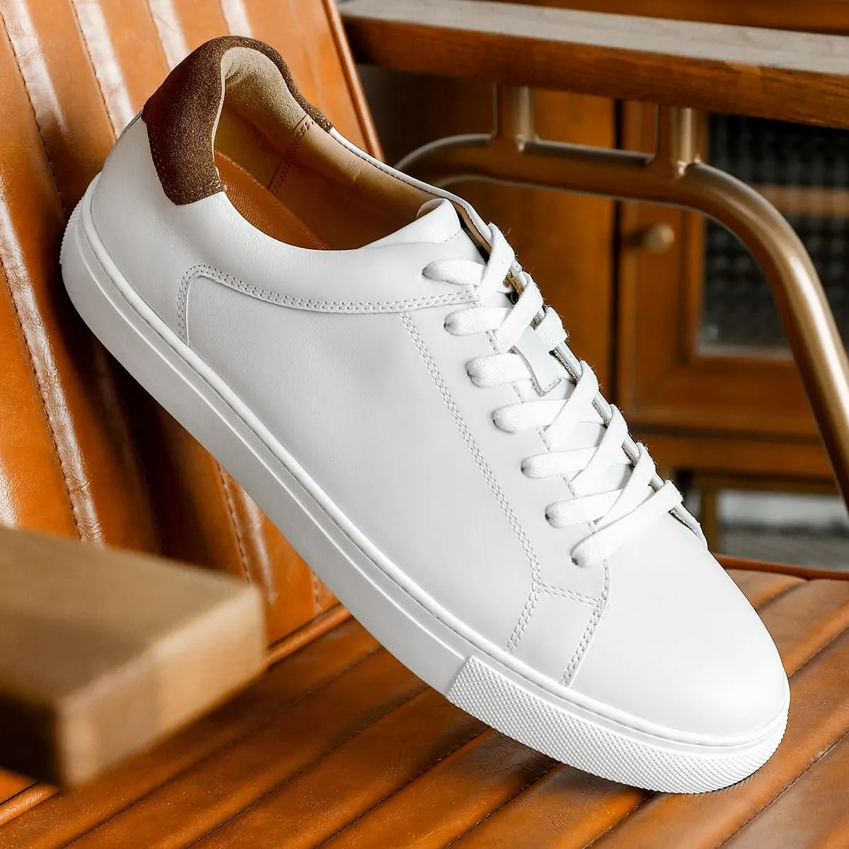 Classic Sneakers Leather Casual Dress Sneakers Breathable Lace-up Oxford Fashion Sneaker for Men