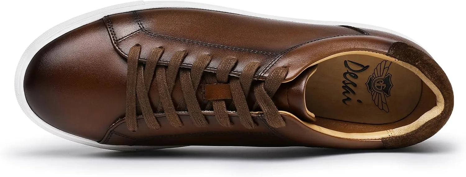 Classic Sneakers Leather Casual Dress Sneakers Breathable Lace-up Oxford Fashion Sneaker for Men