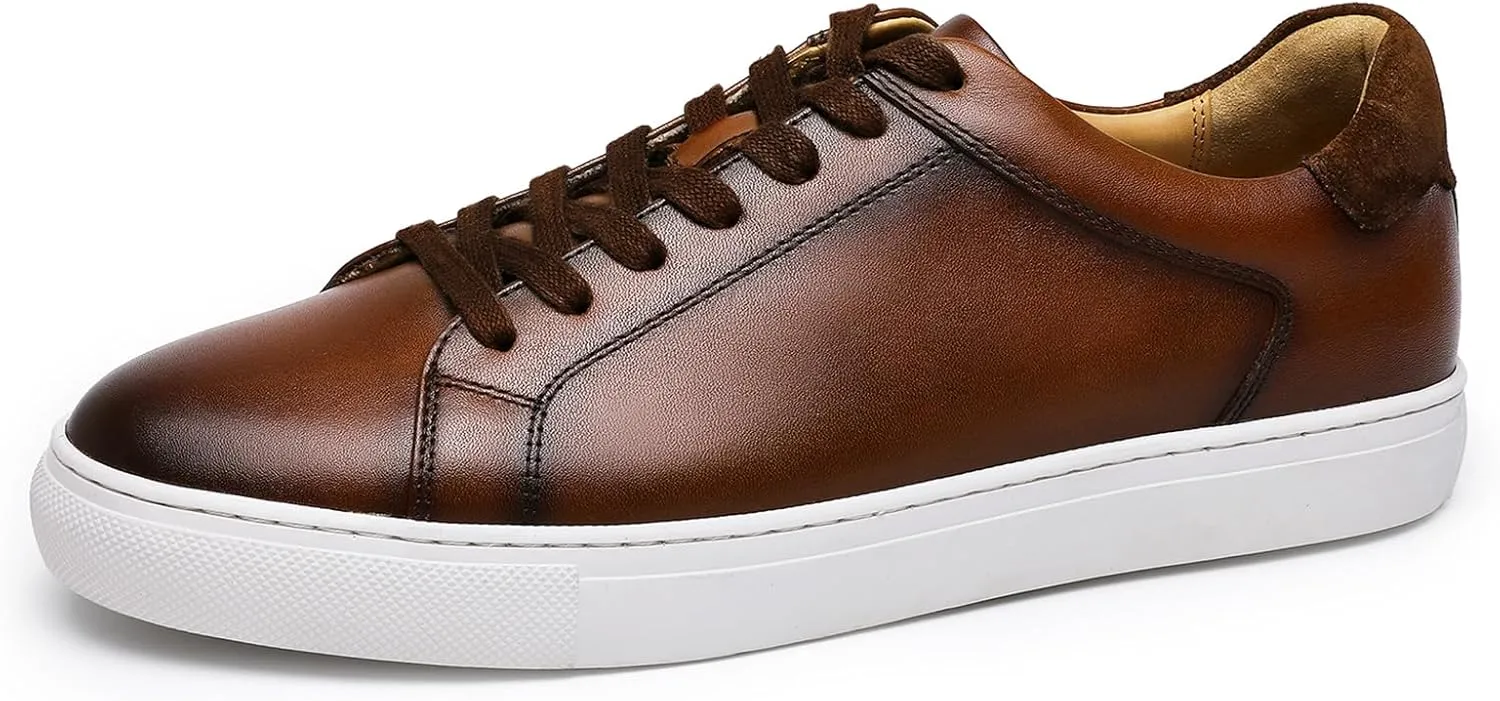 Classic Sneakers Leather Casual Dress Sneakers Breathable Lace-up Oxford Fashion Sneaker for Men