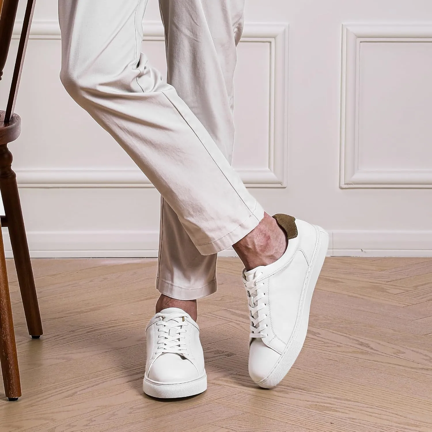 Classic Sneakers Leather Casual Dress Sneakers Breathable Lace-up Oxford Fashion Sneaker for Men