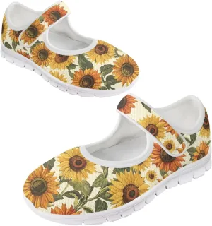 Coloranimal Mary Jane Flats Shoes for Women Casual Mary Jane Shoes Slip On Shoes Buckle Strap Round Toe Women's Flats Uniform Shoes Outdoor