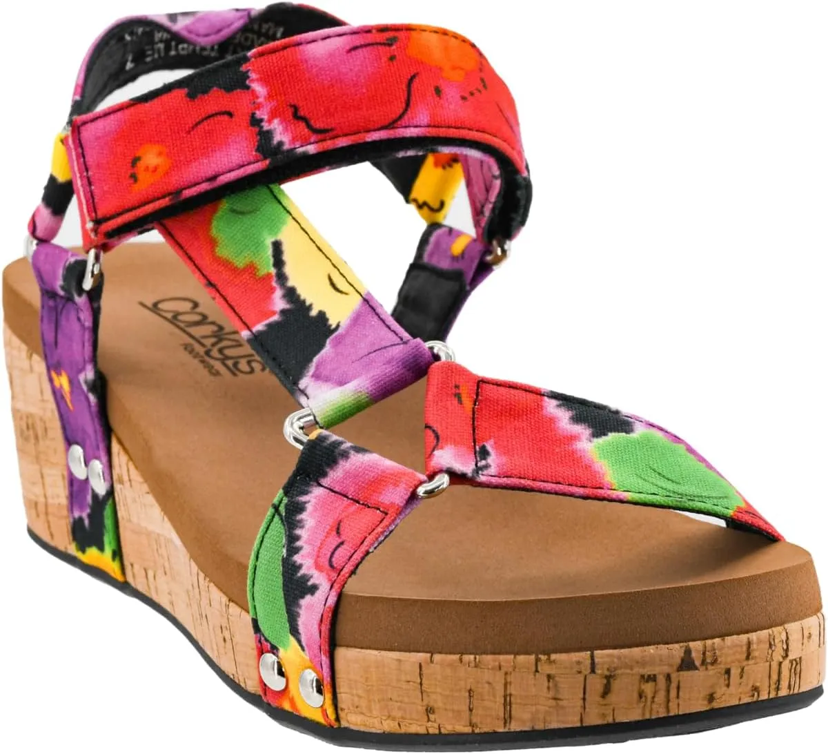 Corkys Footwear Women's Dont Tempt Me Strappy 2-Inch Wedge - Featuring Adjustable Comfort Straps, Soft Plush Cushioned Soles for Blissful Steps and All Day Wear