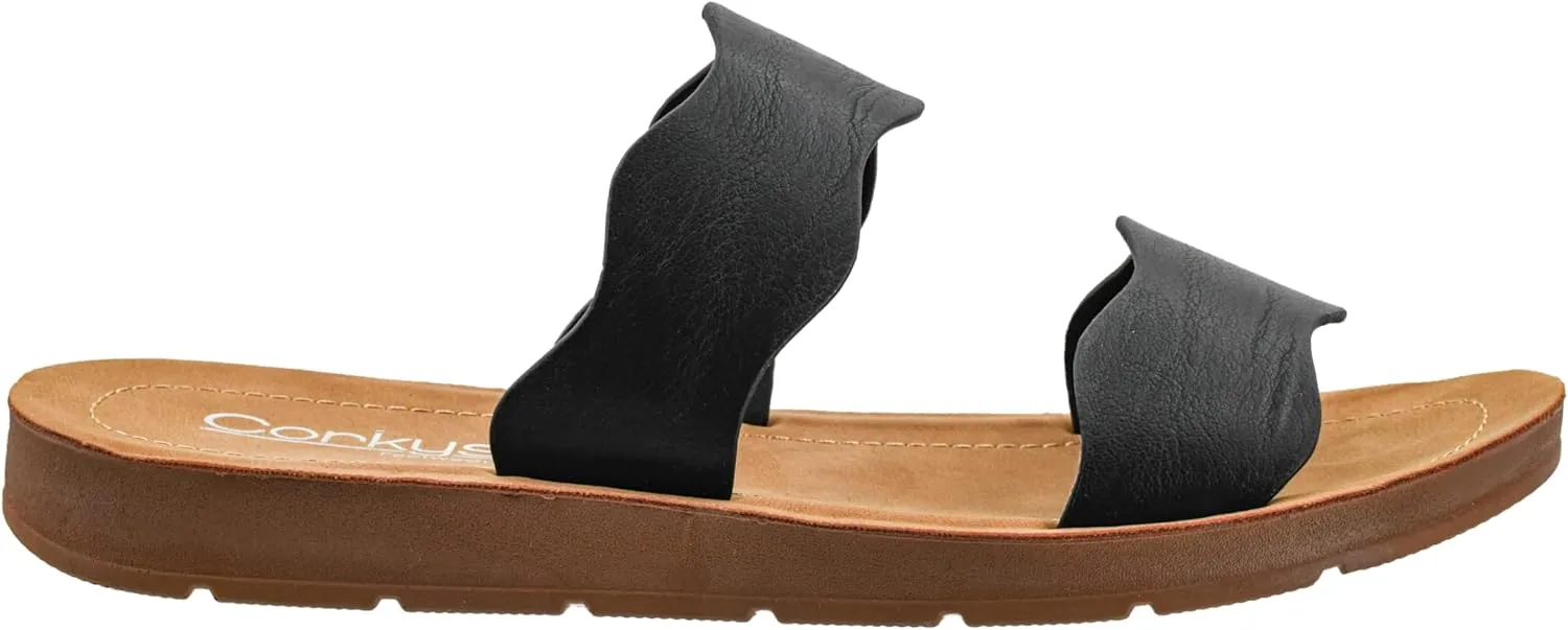 Corkys Footwear Women's Wishy Washy Two Strap Sandal – Trendy and Chic Strap Design, Comfortable, Lightweight, and Durable Summer Sandals for Versatile Fashion