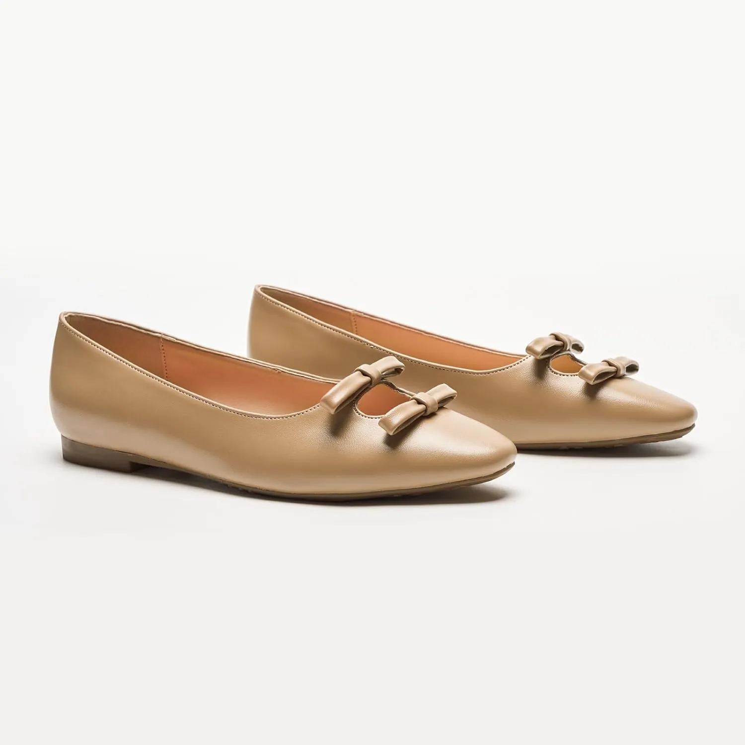 C.Paravano Women's Ballet Flats Bowknot Hollow-Out Design Round Toe Dress Shoes for Women Comfortable Business Office Work Casual Shoes