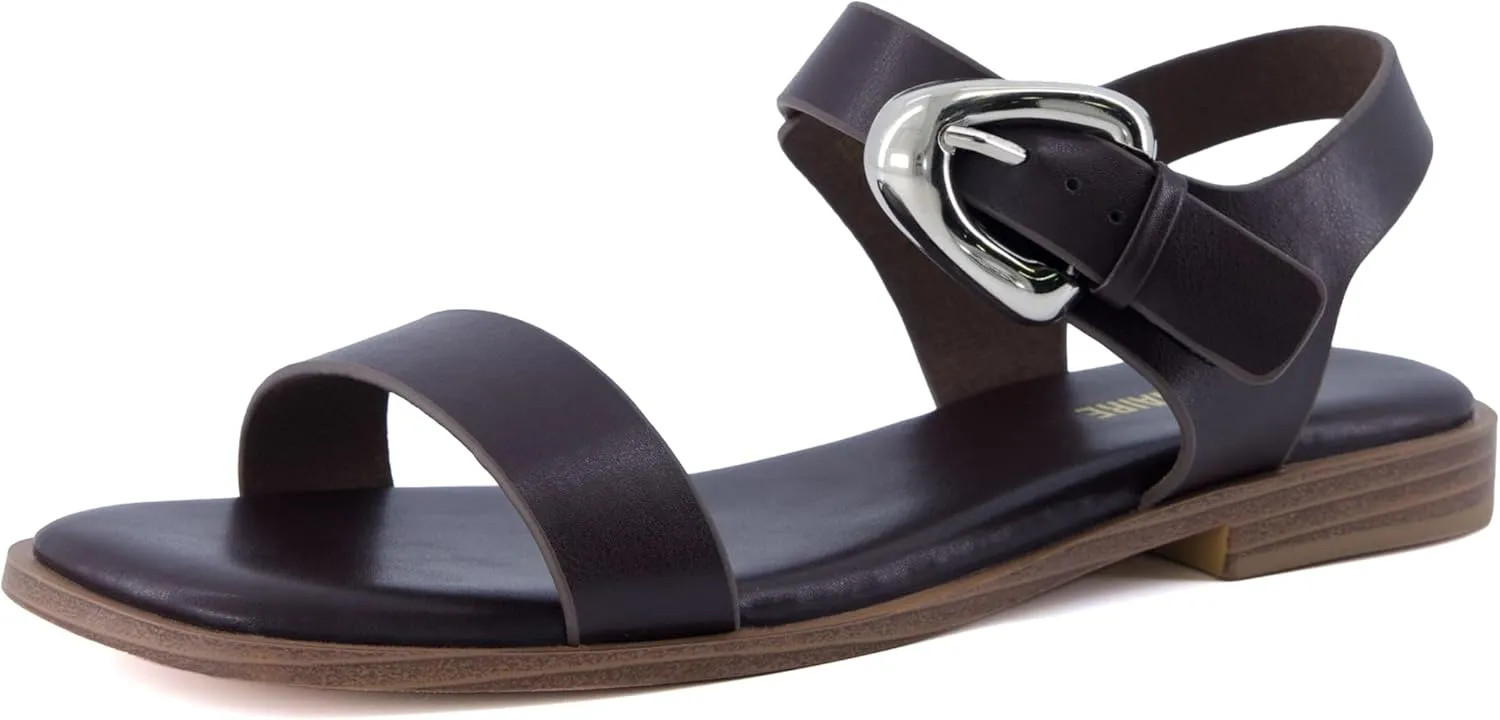 CUSHIONAIRE Cello Women's Ankle Strap Sandal With Cushioned Footbed and Adjustable Buckle