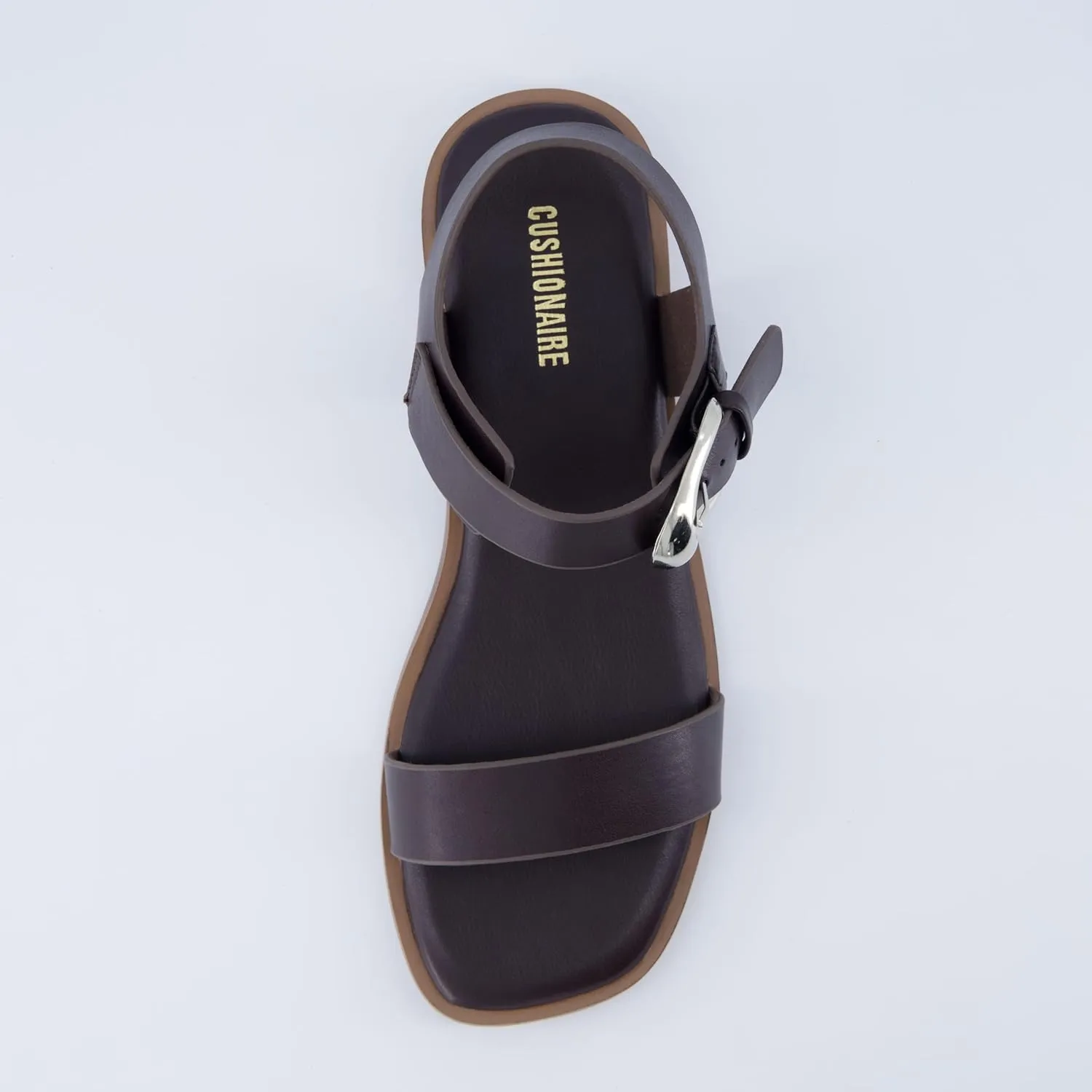 CUSHIONAIRE Cello Women's Ankle Strap Sandal With Cushioned Footbed and Adjustable Buckle