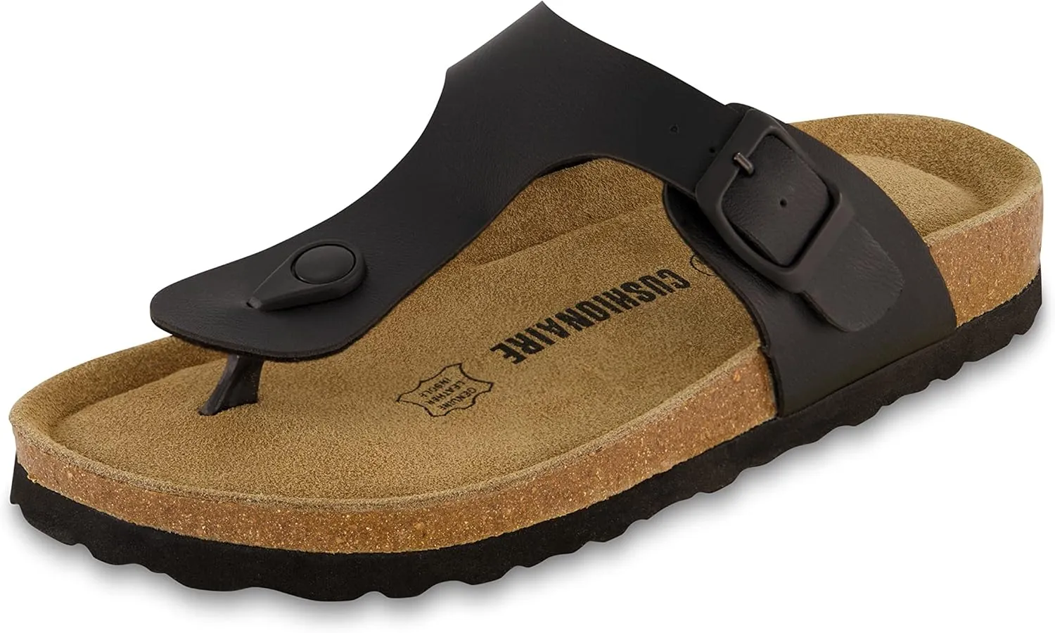 CUSHIONAIRE Women's Leah Cork Footbed Sandal With  Comfort