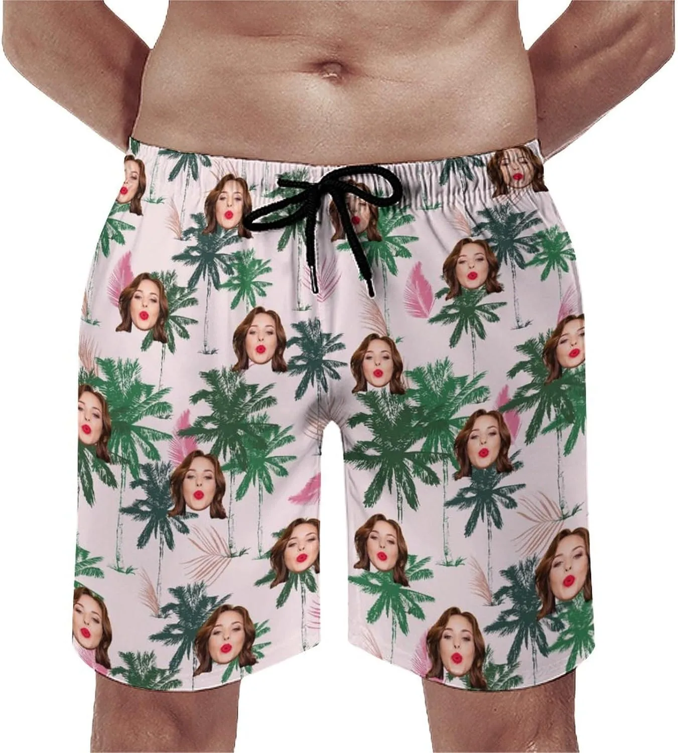 Custom Face Couple Matching Swimwear Personalized Bikini Set Swim Shorts High Waisted Bikini Swimsuit Bathing Suit for Gift